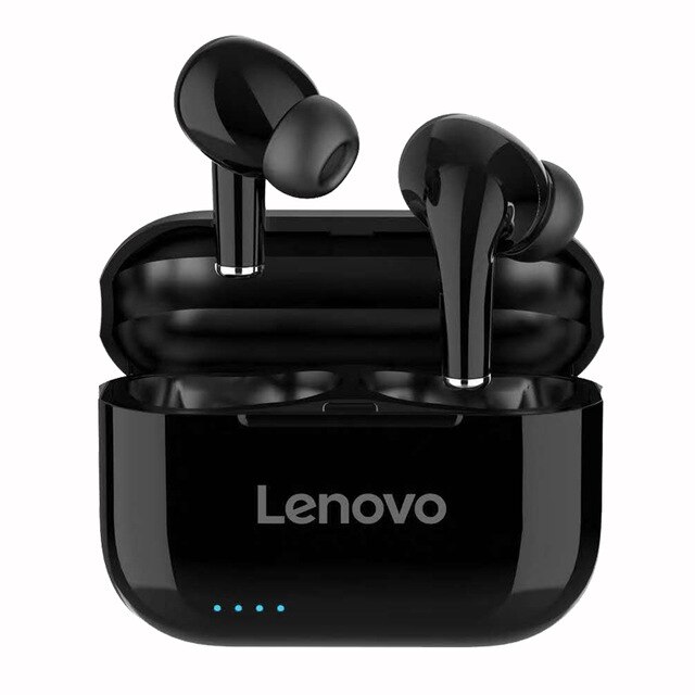 Original Lenovo LP1S TWS Wireless Headphones Bluetooth 5.0 HiFi Earphone Stereo bass with Mic Headset IPX4 Waterproof: black