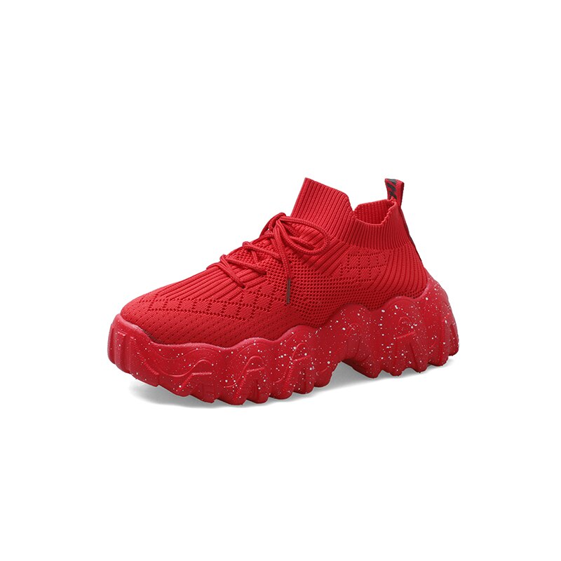 Loopschoenen sneakers vrouwen netto oppervlak scarpe donna ademend feminino zapatillas mujer femme deportivas zapatos vrouwen schoenen: Rood / 5.5