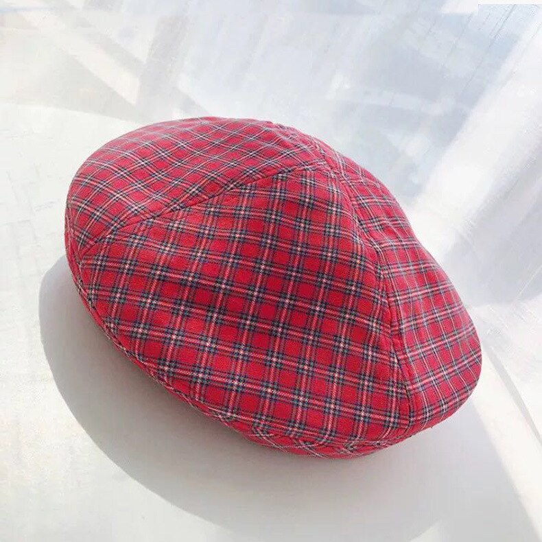 DYLAOPAN kobiety dziewczyna beret artysta ciepła wełna czapka zimowa czapka klasyczny zwykły berety solidny kolor elegancka dama czapki zimowe: Czerwony