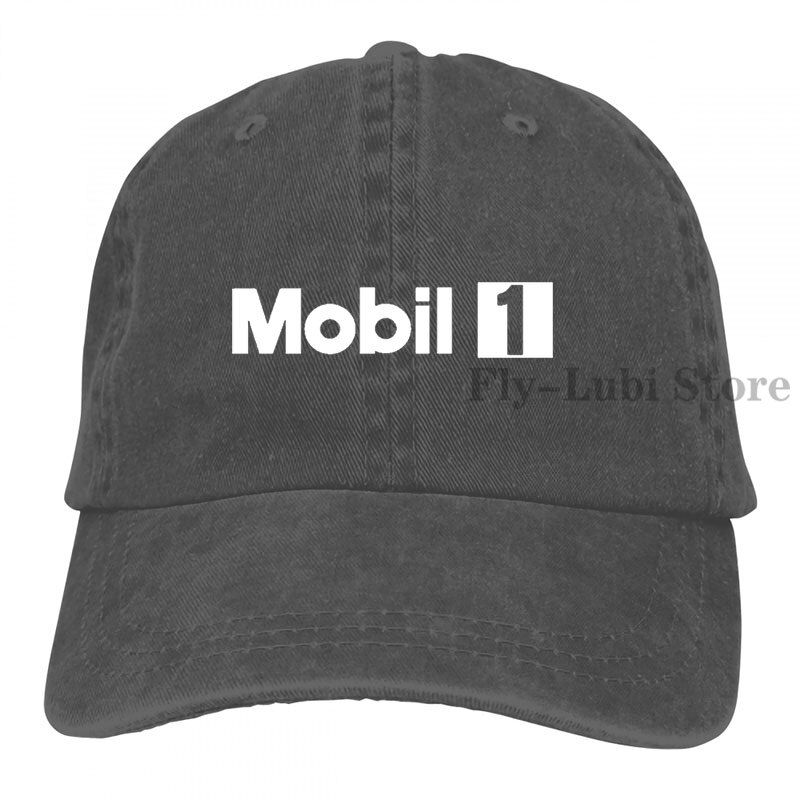 Mobil 1 Baseball cap men women Trucker Hats adjustable cap: 2-Black