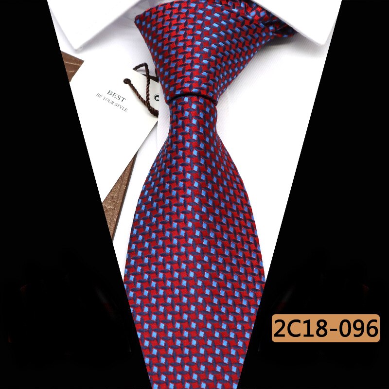 YISHLINE Men Ties 8 cm POLKA DOTS Cassual Jacquard Woven Necktie Mens Tie Business Corbata Para Hombre Accessories: 2C18-096