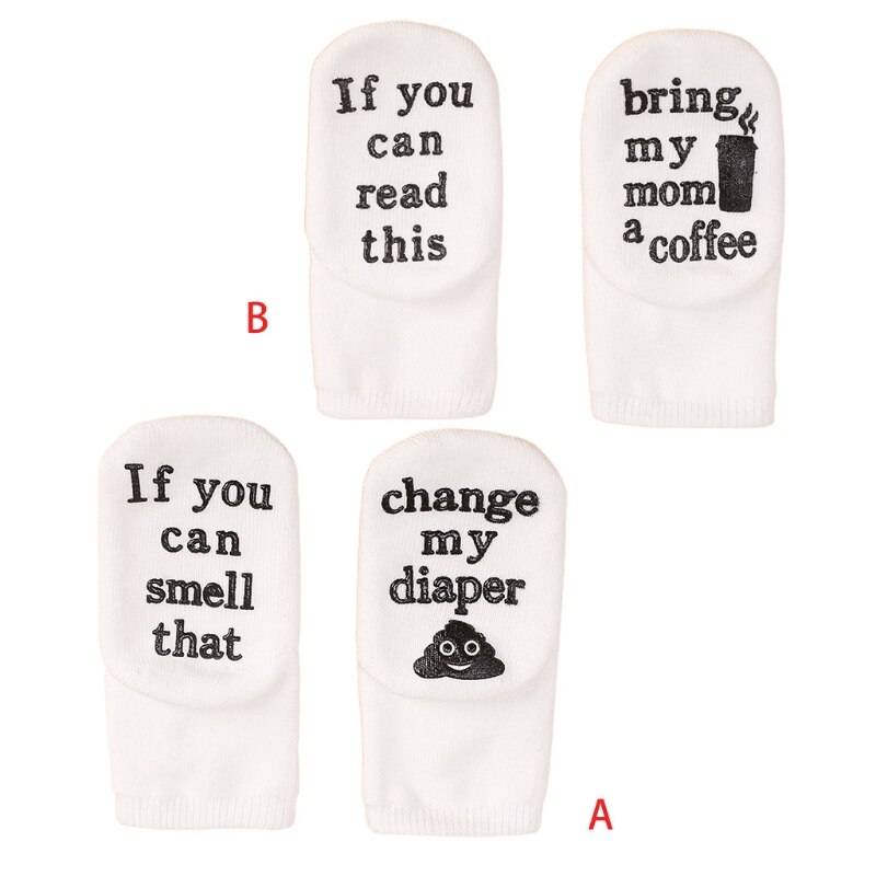 Meias engraçadas da tripulação do algodão do bebê dos sayings se você pode ler este hosiery t5ec das letras de borracha