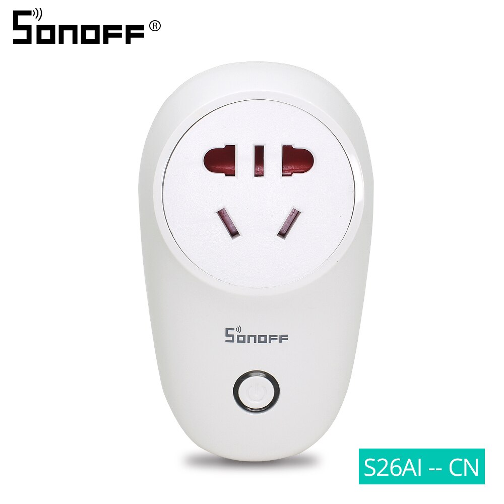 Sonoff S26 Eu EU-E/EU-F/Uk/Au/Us 220V 10A Smart Plug Wifi Stopcontact timer Outlet Remote Alexa Google Home Ifttt Compatibel: S26 CN