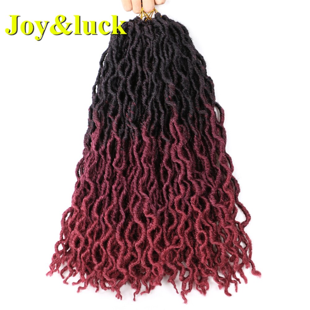 Joy&luck Nu Locs 18inch 24 Strands Goddess Faux Locs Curl Synthetic Crochet Braids Hair Exntension For Women