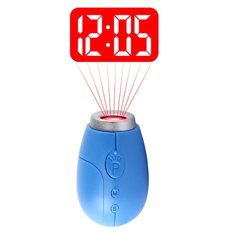 Digitale Tijd Projectie Klok Mini Led Klok Met Tijd Projectie Draagbare Digitale Horloge Night Light Magic Projector Klok: Blue