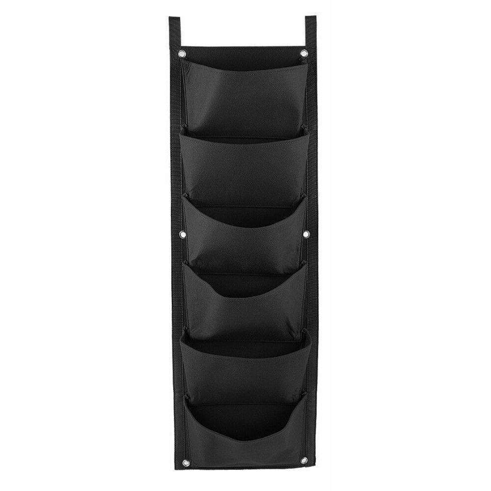 Planting Flower Grow Bag Vertical Garden Planter 100*30cm Wall-mounted 7 Pocket Vegetable Living Garden Bag Home Supplies: black