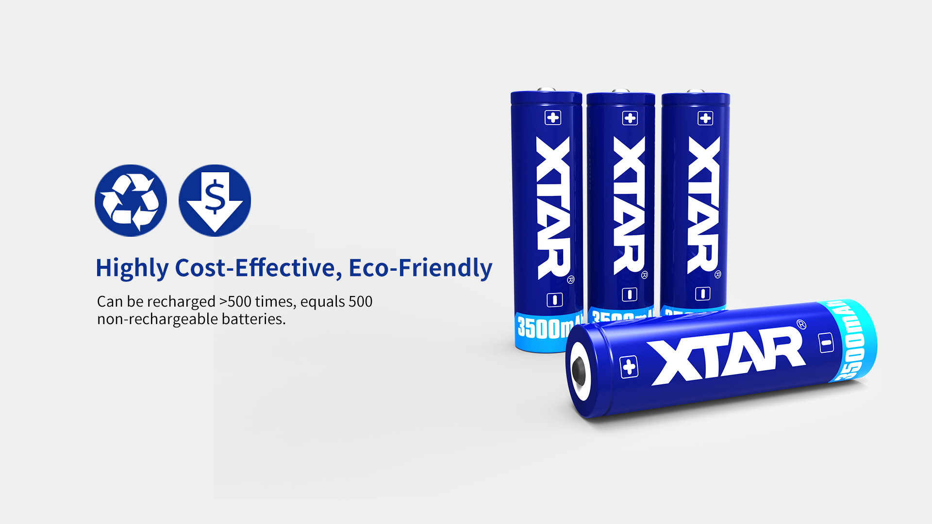XTAR 2/4/5 Stück 18650 3500 mAh wiederaufladbare Li-Ionen-Batterien, maximaler Entladestrom 10 A, 3,6 V Batterie mit Schutzplatine