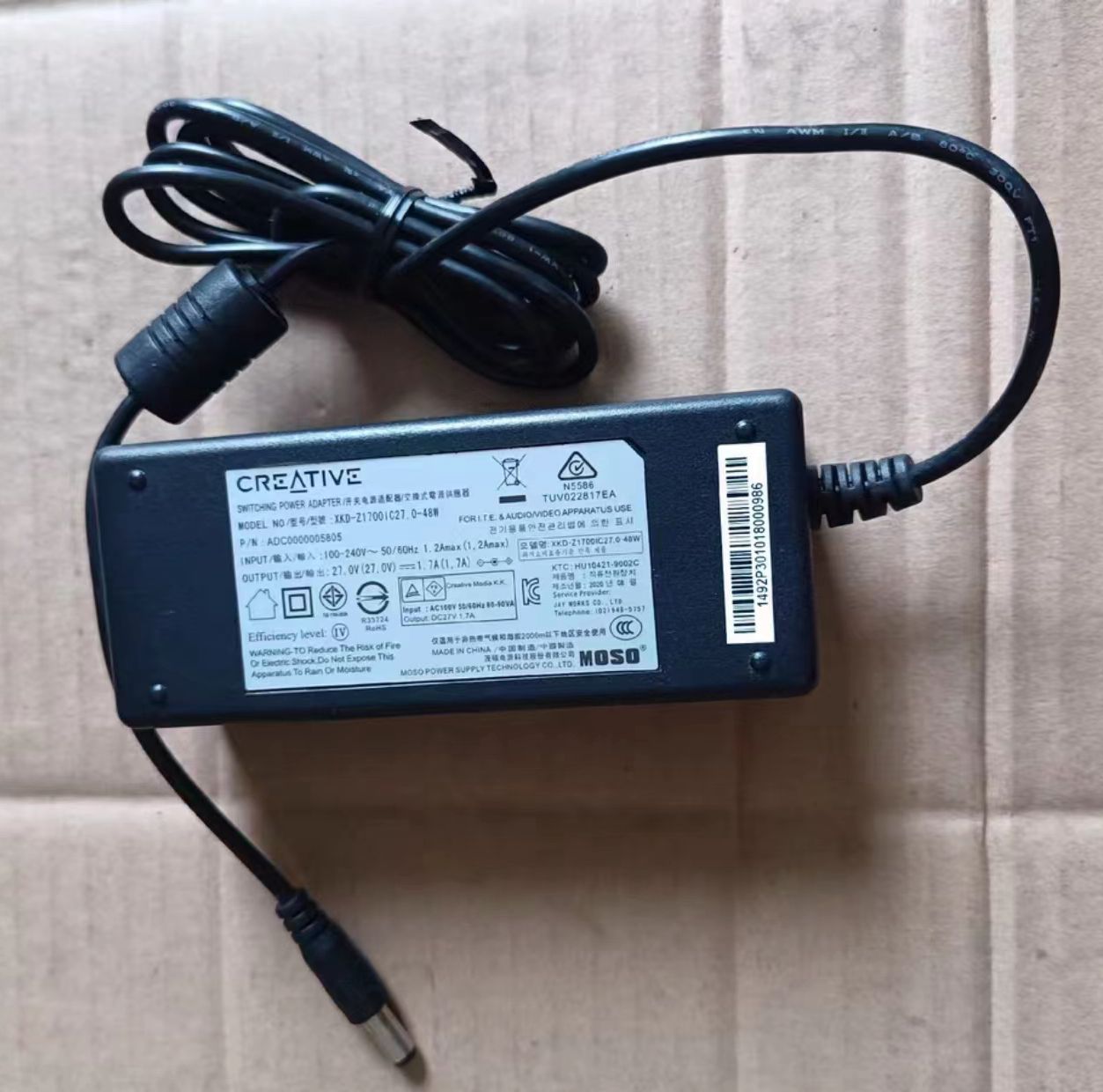 Original 27V 1.7A AC DC Adapter For T30 T40 T50 Speaker Transformer Switching Power Supply Charger
