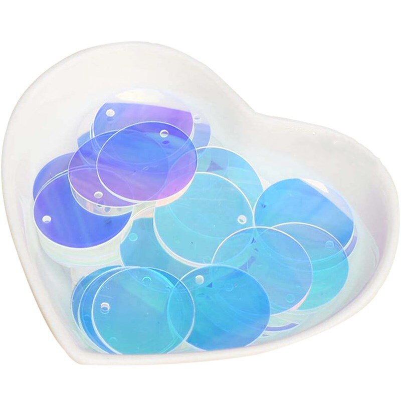 Transparante blauwe pailletten pailletten 25mm platte ronde losse pvc pailletten diy naaien bruiloft knutselen bruiloft kleding accessoires 20g