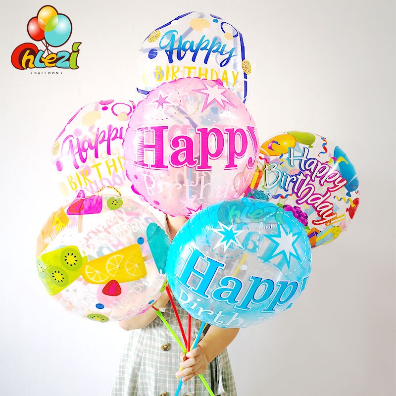7 stk 18 tommer gennemsigtige fødselsdagsfolieballoner voksen fødselsdagsfest dekoration børn helium ballon tegneserie globos baby shower: Blande