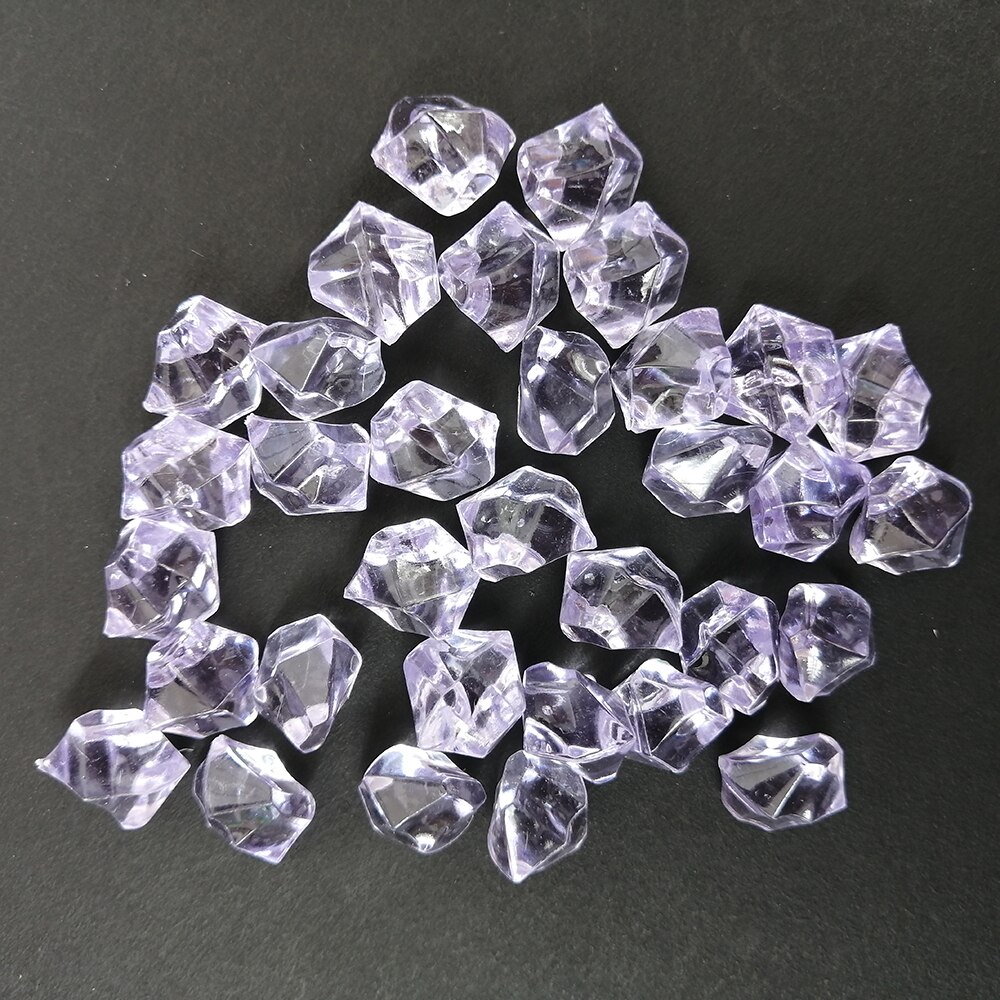 Camal 200 stuks/zak 11 x 14mm aquarium acryl stenen kristal ijsblokjes decoratie vaasvuller kiezel aquarium huis ornament landschap: Lichtpaars
