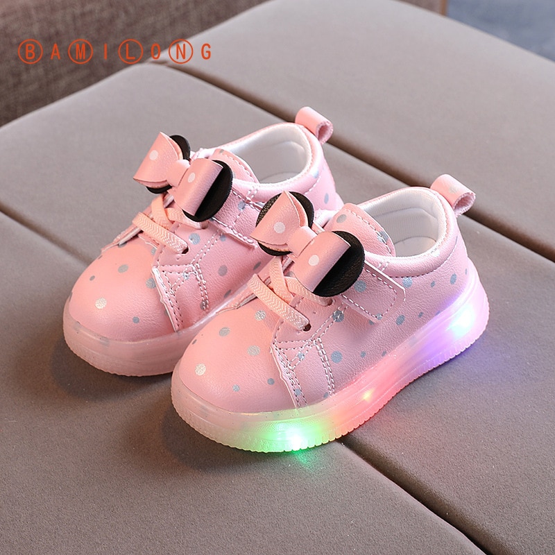 BAMILONG Spring Autumn Children Glowing Sneakers Kids Casual Shoes Chaussure Enfant Girls Shoes With LED Light B326