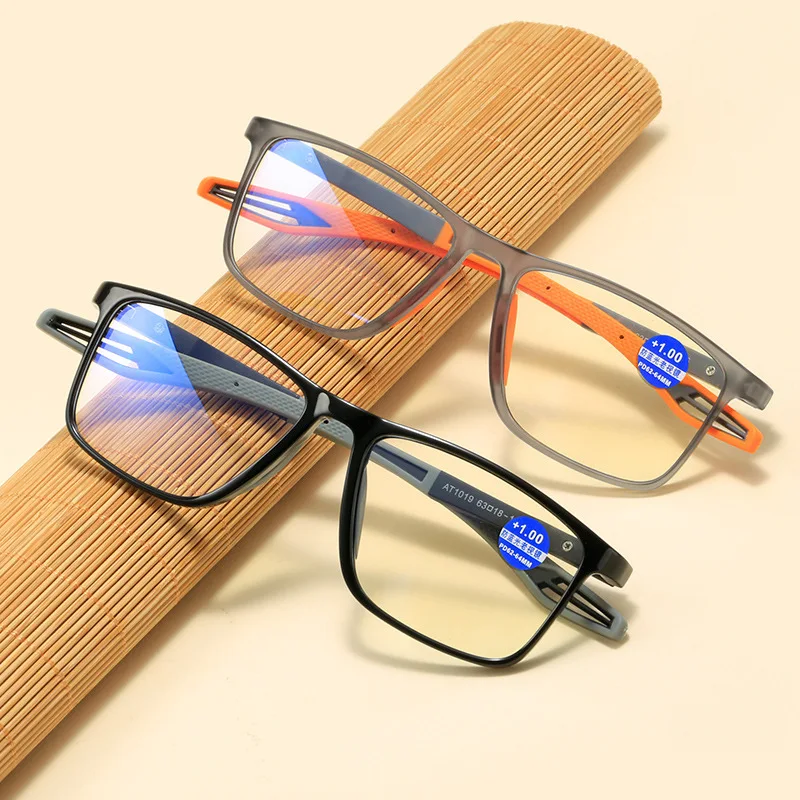 Gafas de lectura TR90 Vintage con bloqueo de luz azul, gafas para hipermetropía para hombres y mujeres, lentes HD ultraligeras, gafas de visión de lejos, dioptrías