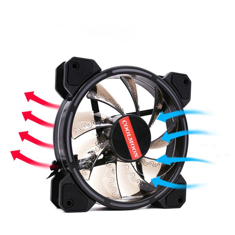 COOLMOON F-GL2 Computer Case PC Cooling Fan RGB Adjust 120mm Quiet + IR Remote Computer Cooler RGB CPU Case Fan Three in One