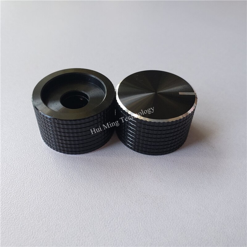 Pomo de aluminio plateado, 15,5x25x6,4mm, 8mm, potenciómetro, tapa, botón de volumen, interruptor, horno, fuente de alimentación conmutada, 4 Uds.
