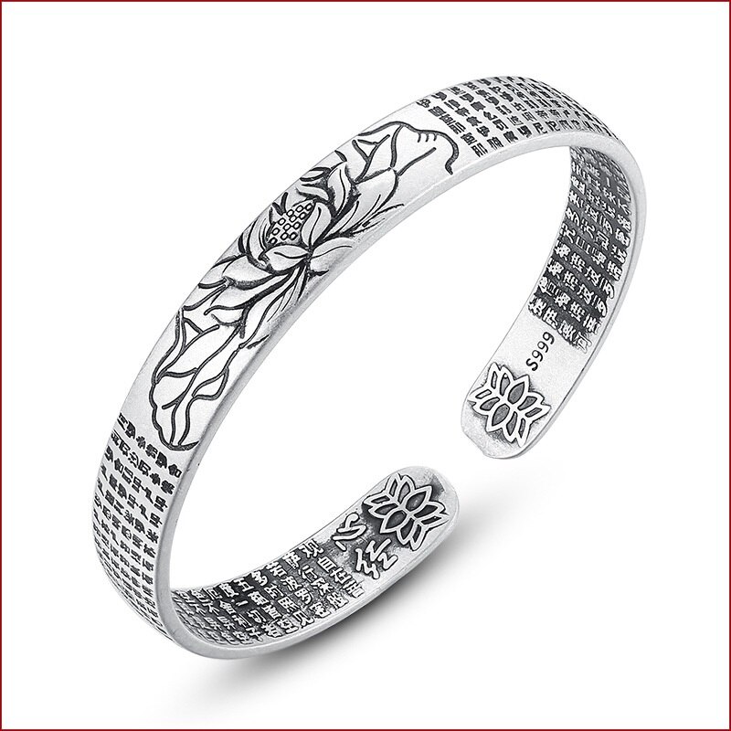 vintage 925 sterling zilver Mannen en vrouwen manchet armband bangles viking indian sieraden Eenvoudige pulseira: 2