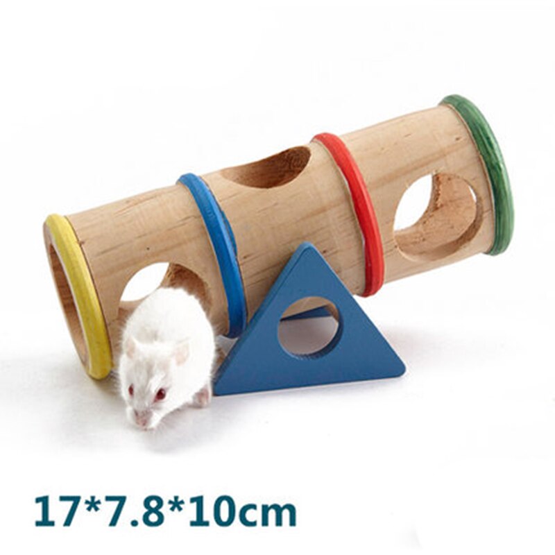 Puinen hamsterilelu hollantilainen sika puutalo pieni lemmikki keinu tunneli ponnahduslauta sokkelo kiipeily tikkaat hauska hamsterin lelu: Ht -002