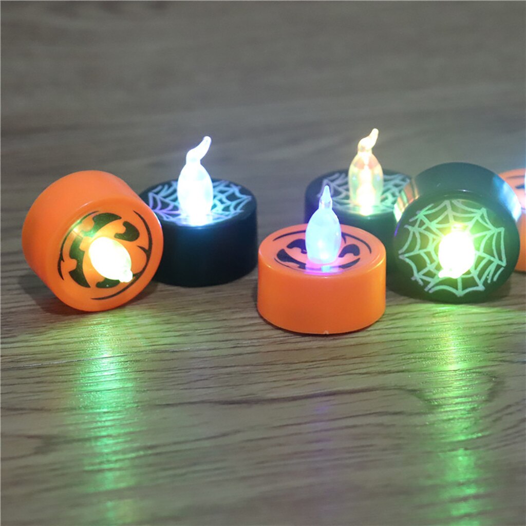 Halloween Jack-o '-lantern Bar Battery Powered LED Candle Lights Flameless Simulated Led Candle Lamp For Halloween Candles Party