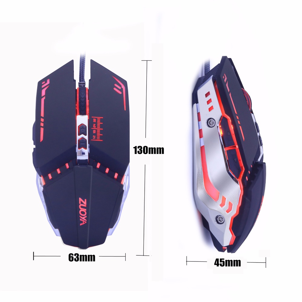 ZUOYA Wired Gaming Mouse 7 Button LED Optical USB Computer Gamer Mice Game Mouse Cable Mause For PC Laptop