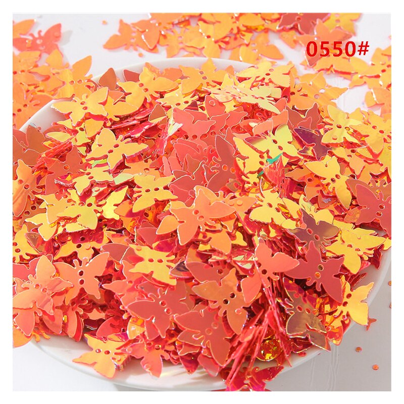 Vlinder Vorm Pvc Bulk Nail Pailletten Nagels Diy Pailletten Kleding Naaibenodigdheden Schoeisel Accessoires Partij Decoratie: golden light red / 10g
