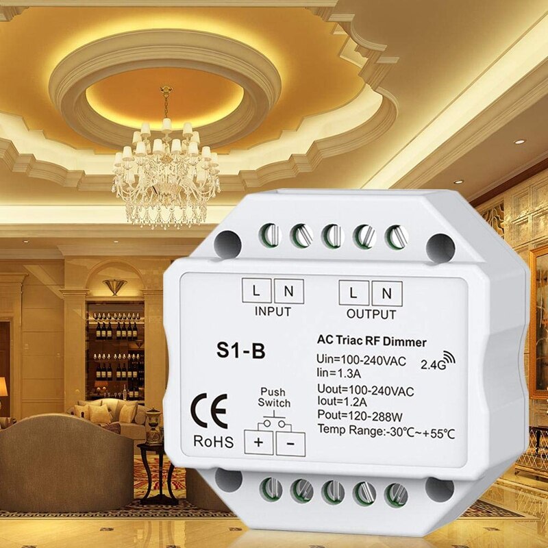 Ac 110V - 220V S1-B Led Triac Rf Dimmer Gebruik 2.4Ghz Draadloze 120W ...