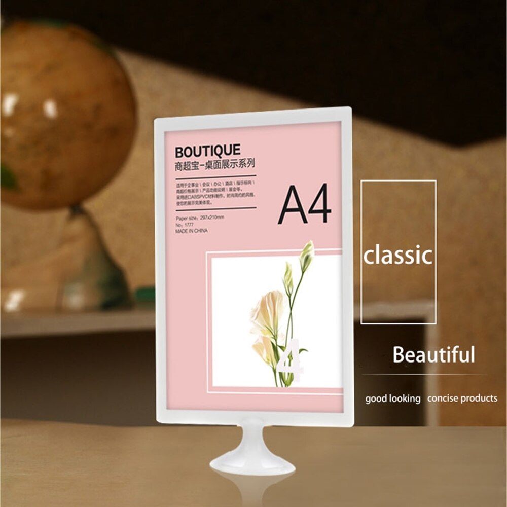 A4/a5/a6t-shape Desk Sign Holder Card Display Stand Table Coffee Menu Service Label Office Club Business Restaurant Shelf Pop