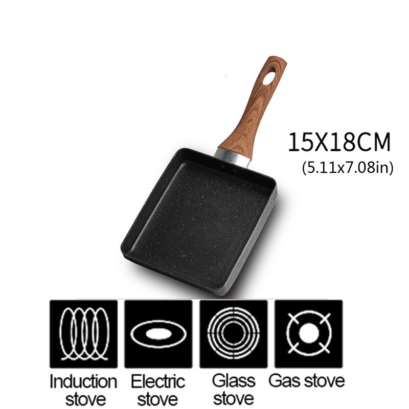 Retangular Omelette Pan Tamagoyaki Egg Pan, Nonstick Maifan Stone, Anti-Scalding Handle for Glass ,Electic Gas Stove: 5
