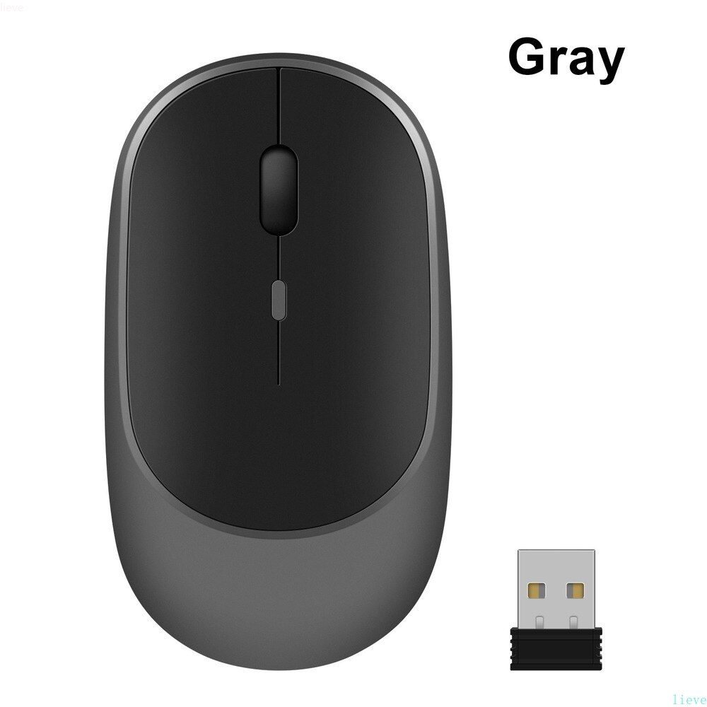 Mouse Bluetooth Wireless per MacBook PC iPad Computer ricaricabile Dual mode Bluetooth + USB Mous, Mouse Wireless silenzioso ergonomico: GRAY