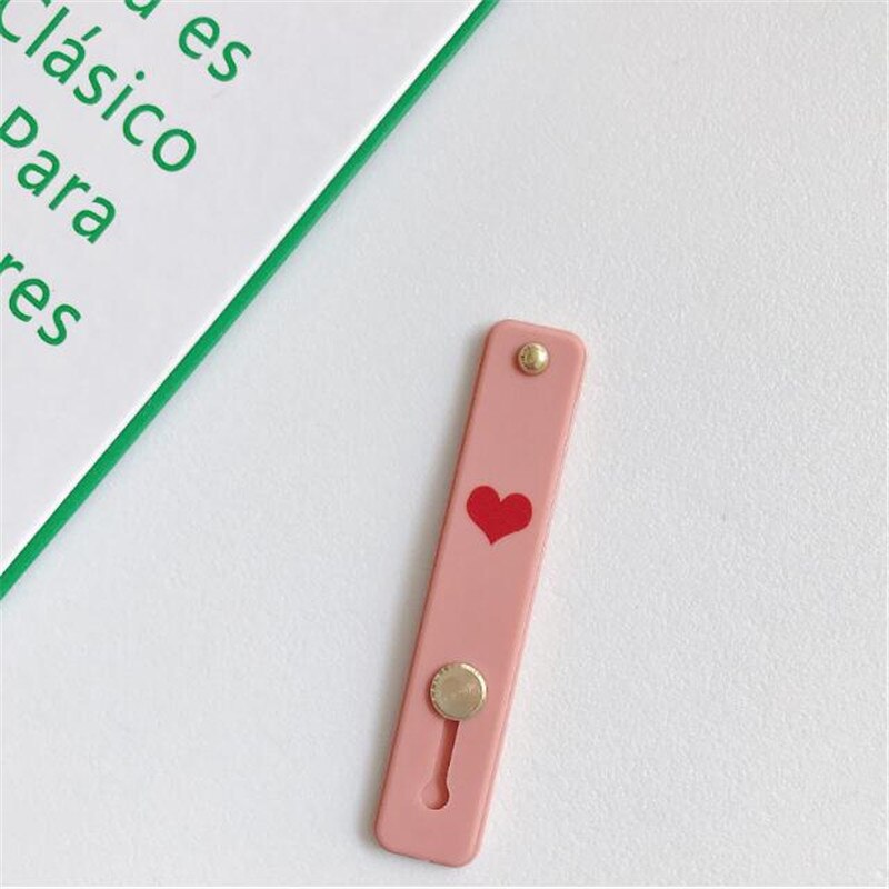 Silicone Wristband Heart Finger Ring Grip Mobile Phone Holder Stand Push Pull Sticker Paste Universal Band Phone Holder Bracket: K