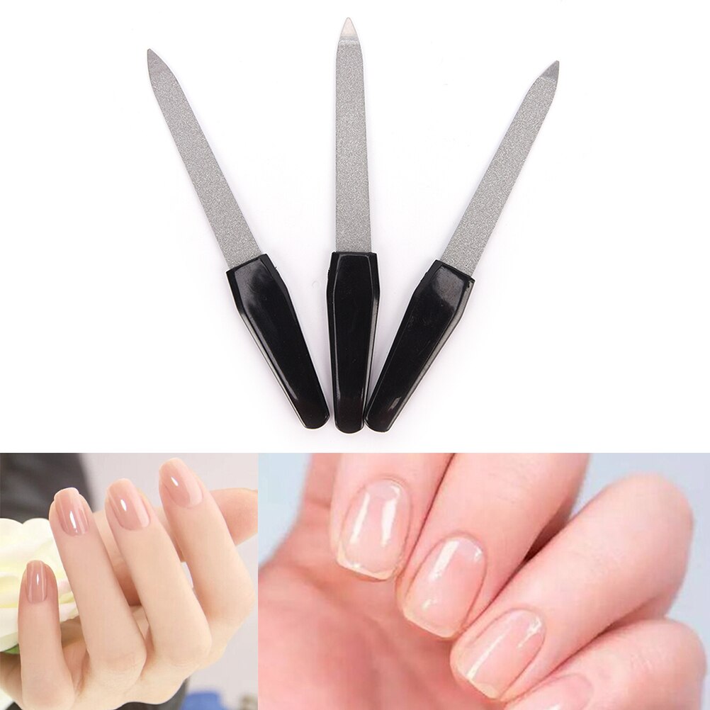 1 X Nagelvijlen Beauty Tool Dubbelzijdige Rvs Nail Art File Manicure Pedicure Tool