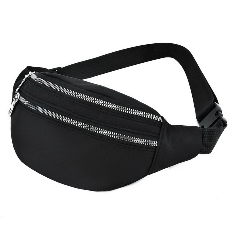 Fanny pack dame midje pakke tilfeldig crossbody brystvesker unisex hofte bomveske reise vanntett belteveske sportsveske: Svart