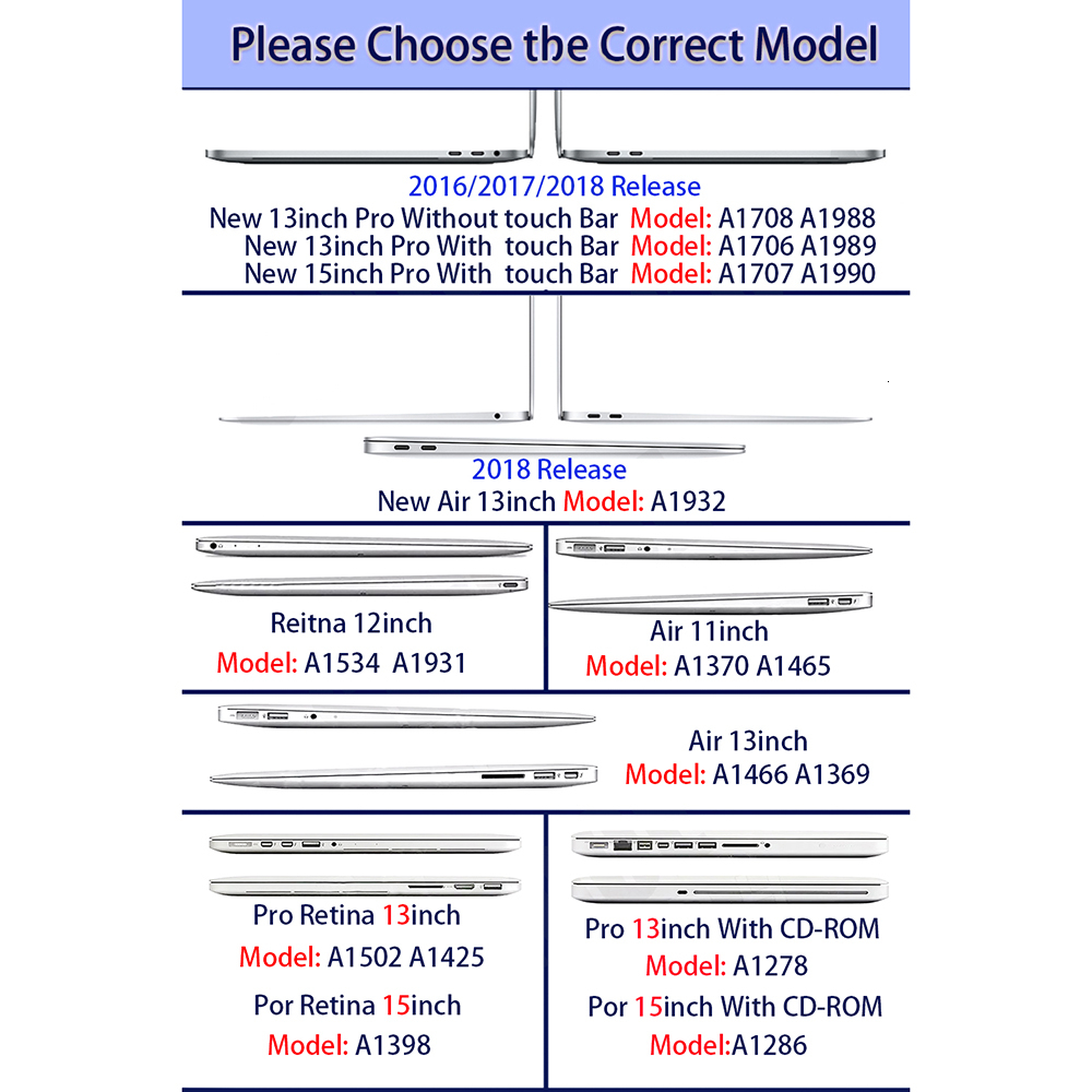 EU Keyboard Cover For Apple Macbook Air Pro Retina 11 12 13 15 Keyboard Cover For MacBook 13 15 Inch Touch Bar A2159 A1990 A1708