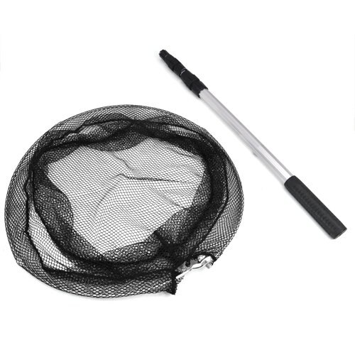 Opvouwbaar visnet met uitschuifbare hengelgreep