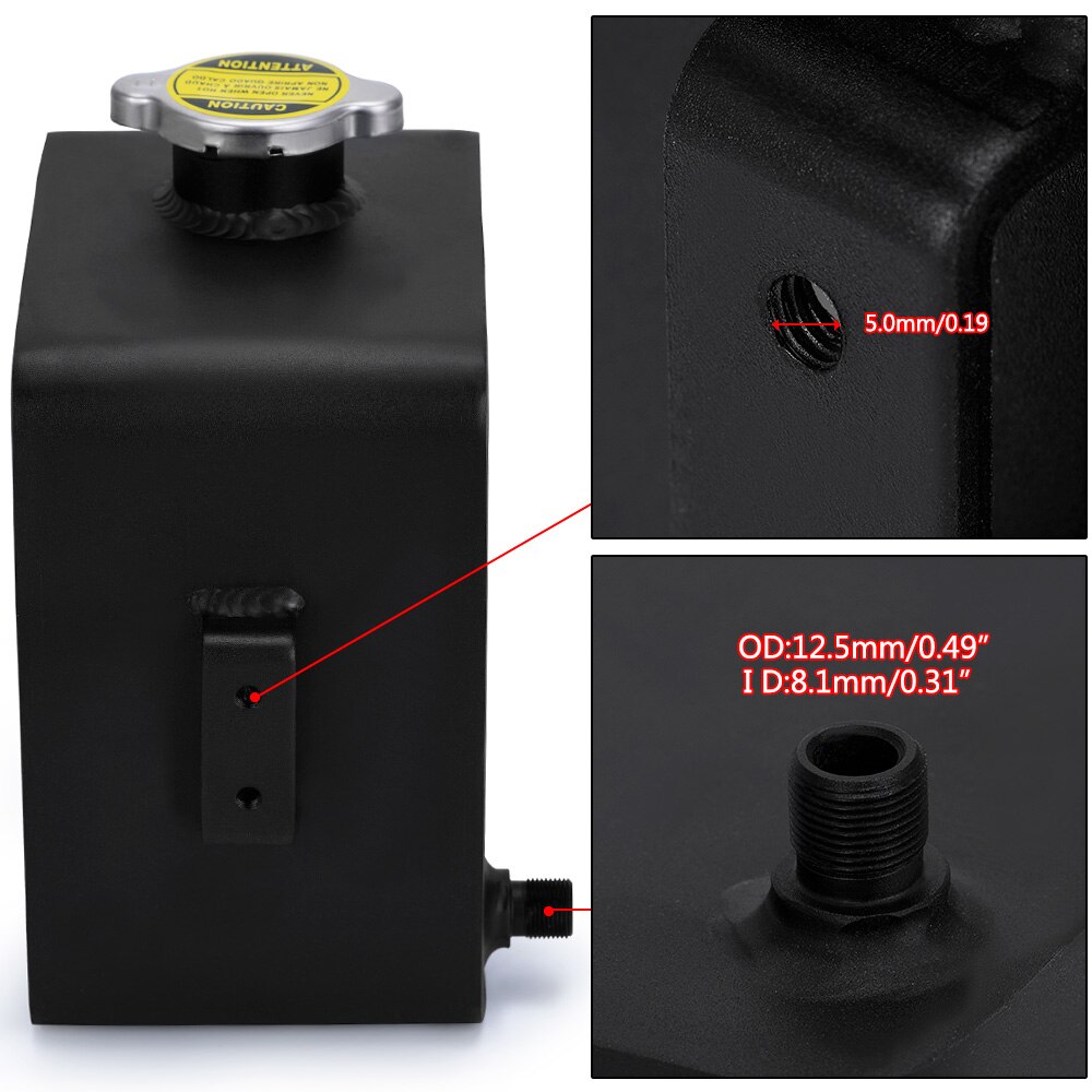 - 2L Litre Polished Alloy Header Expansion Water Tank &amp; Cap WATER HEADER TANK Coolant Overflow Tank Reservoir Kit