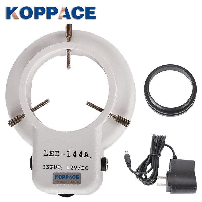 KOPPACE Microscope Adjustable Ring Light LED light Source Stereo Microscope Ring Lamp 144 LED Lamp bead White