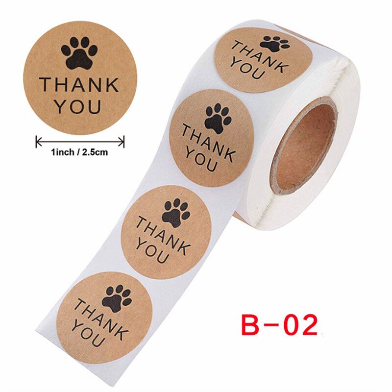 500 Pcs/lot Vintage "THANK YOU"Black Kraft Paper Labels Round and square Sticker Packaging Seal Baking Cards Tools 4 styles: B-02