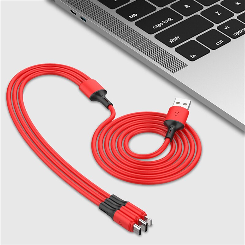 Uniwersalny kabel ładujący USB 3 w 1 dla iPhone 8 X XS Samsung LG Huawei Xiaomi OnePlus OPPO android telefon USB ładowarka kabel 1.2m