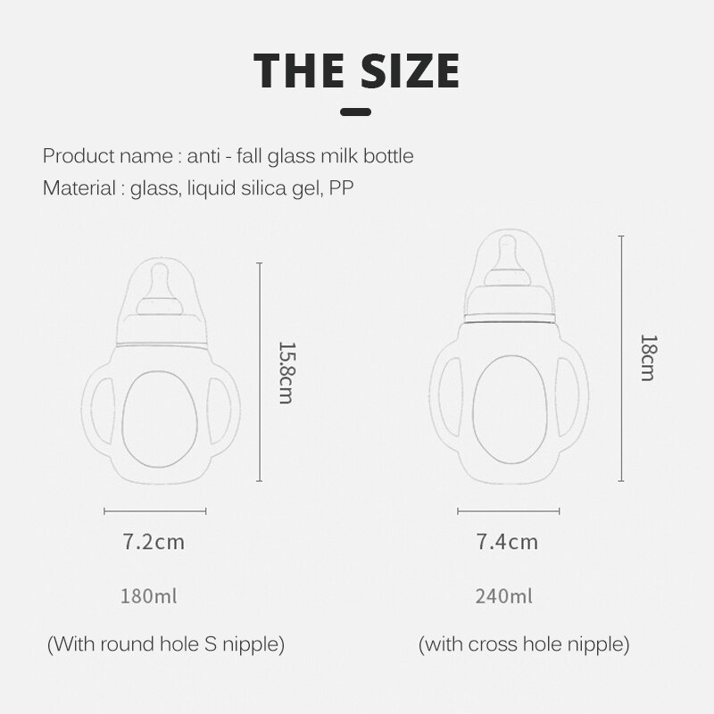 Baby flasche Glas Dual Verwenden und freundlicher Trinkbecher Flasche Griff Griff für Natürliche Breite Mund PP Glas Silikon griff