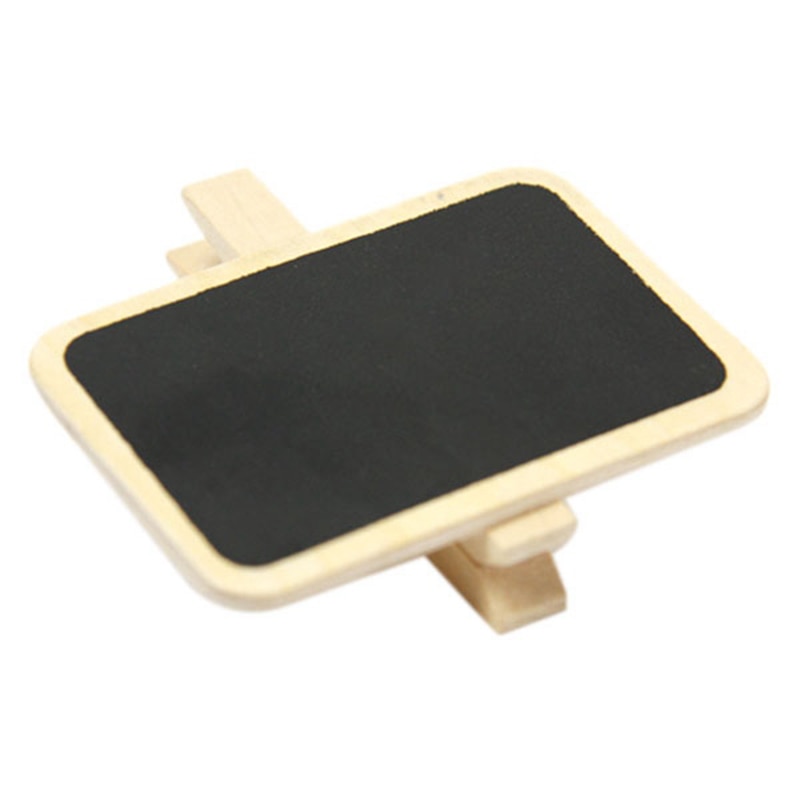 6 stk/sæt mini pind træ sort kridt tavle clip holder klemmer mærke notat note tavle nedtælling skrive male tavle