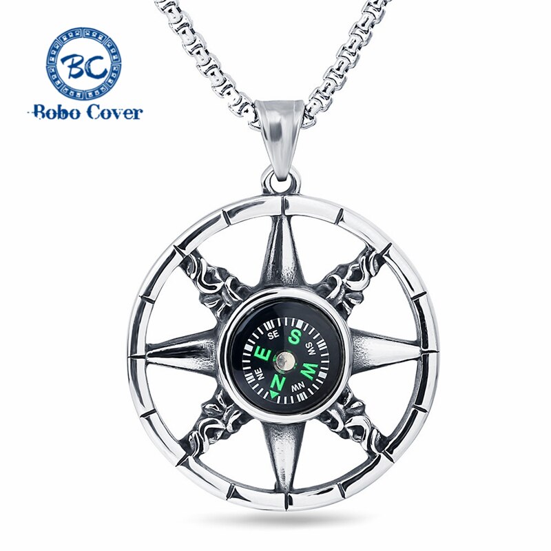 Trendy Navy Kompas Hanger Ketting Mannen 60Cm Lange Ketting Vrouwen Sieraden Vriendschap