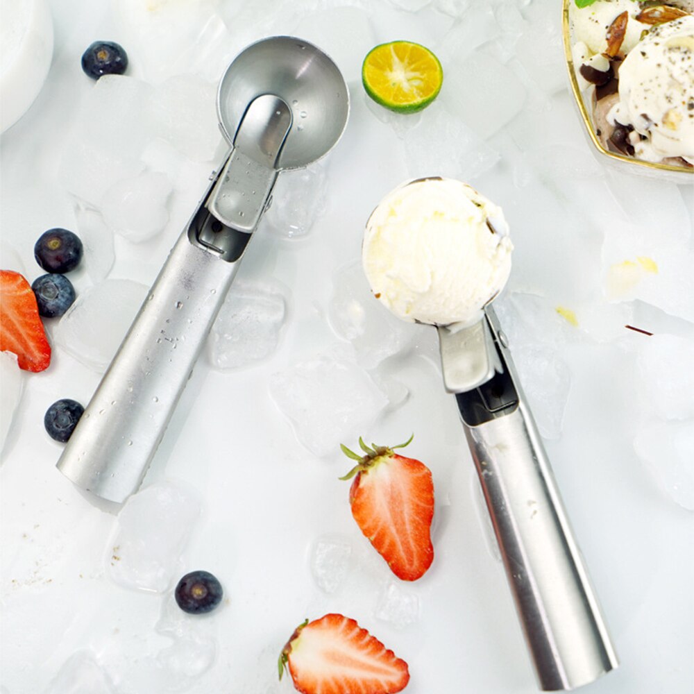 Cucchiaio per escavatore in acciaio inossidabile cucchiaio antiaderente per frutta purè di patate Yogurt cucchiaio da tavola congelato accessori da cucina1pc