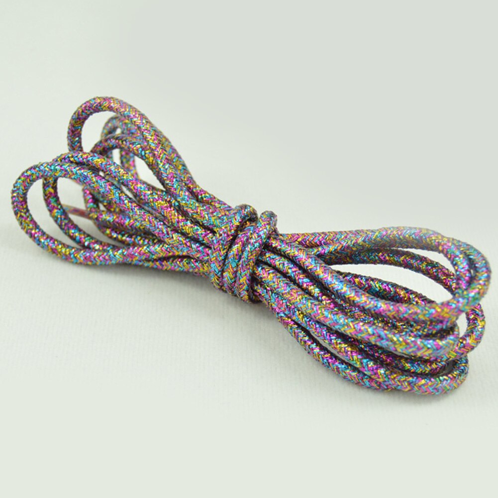 Lacets ronds colorés or et argent brillants 15 couleurs 113 cm chaussures de Sport baskets lacets lacets chaussures cordes: multicolour