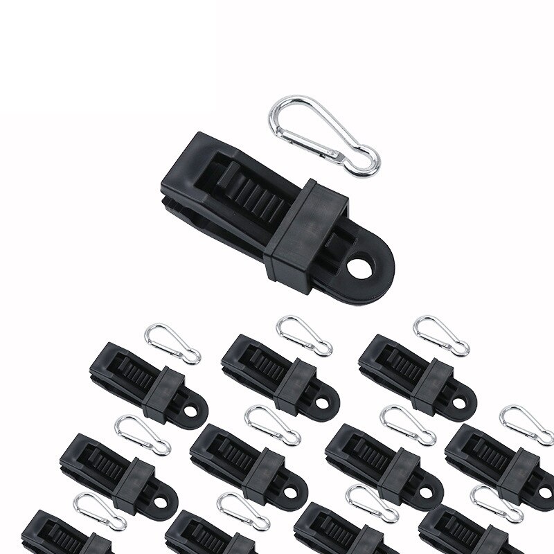 10Pcs tent canopy clip clamp tarp outdoor camp hike kit awning canvas anchor gripper snap jaw grip Caravan trap Tighten tool ZXH