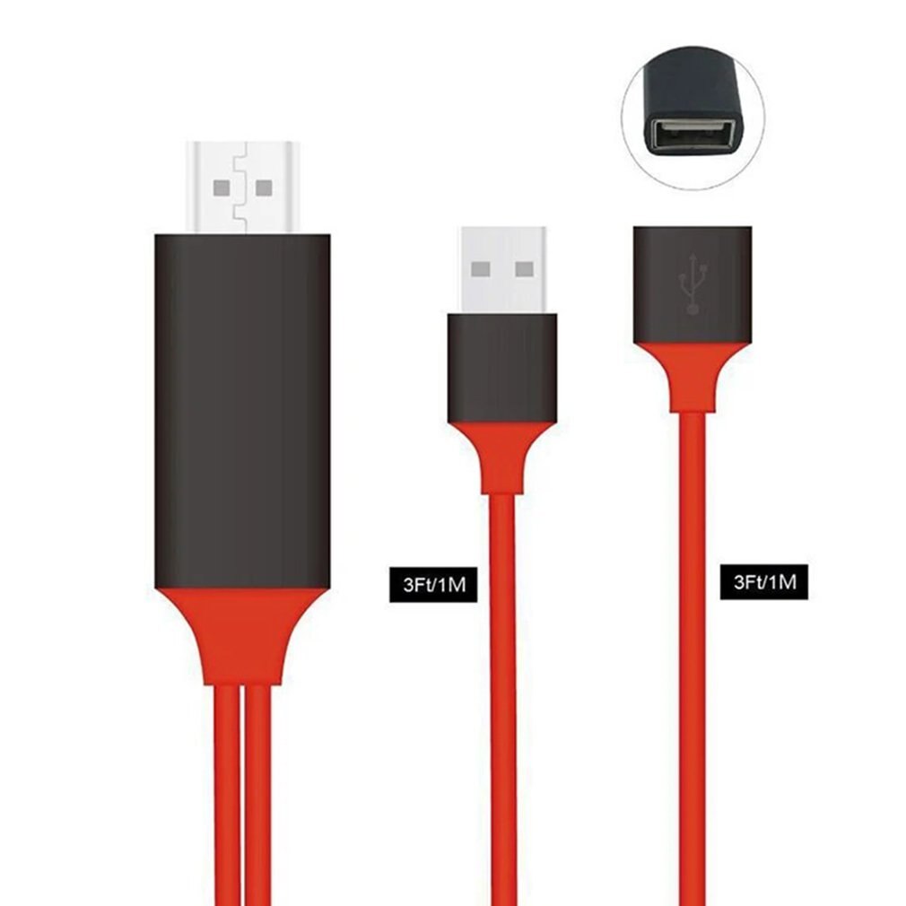 2M 8 Pin Naar Hdmi Hdtv Av Adapter Kabel Voor Bliksem Voor Iphone Voor Ipad Ios Systeem Mobiele Telefoon tv Hd Kabel