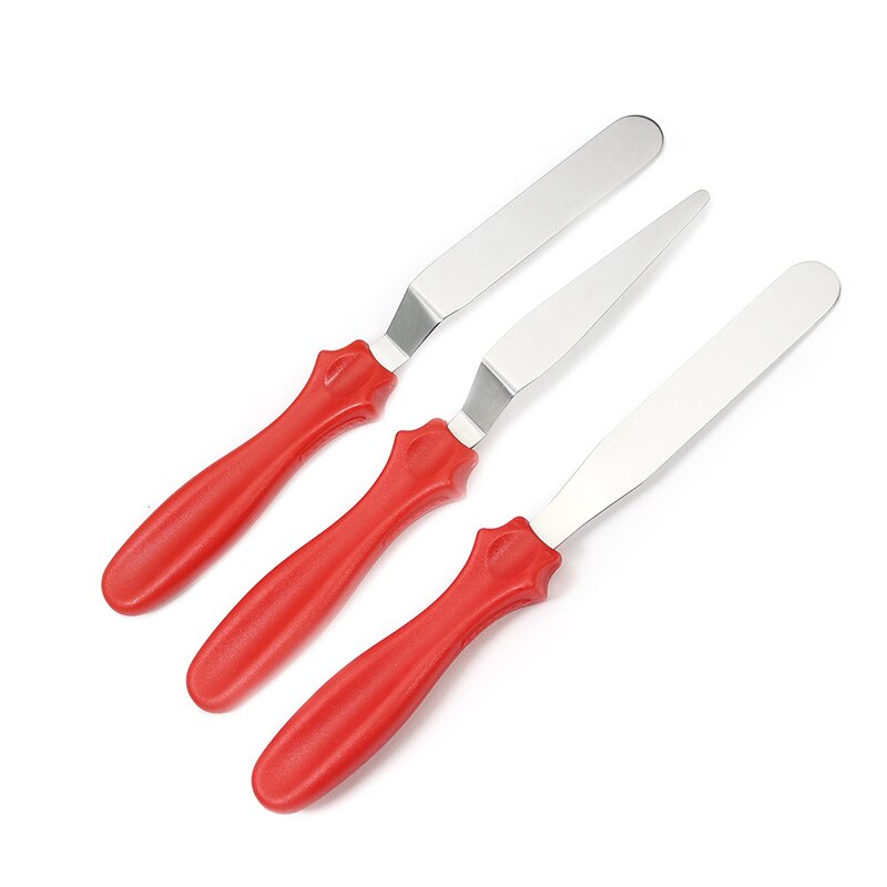 Petit couteau à spatule coudée/à manivelle, Palette de 3 pièces Outils de décoration de gâteaux, glaçage, Sugarcraft, Fondant