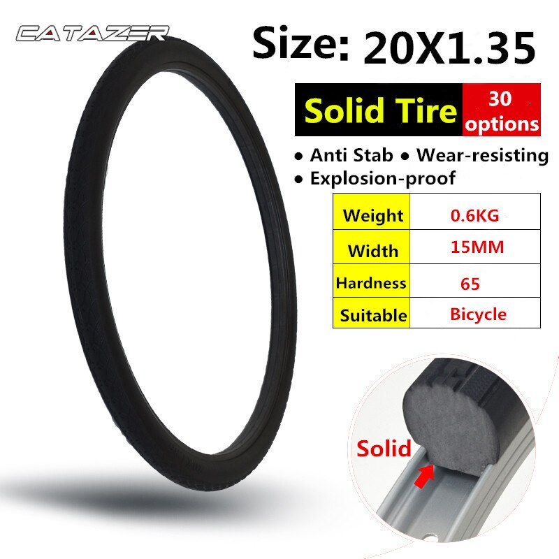 20*1.35 Bicycle Tubeless Solid Tire MTB Mountain Road Bike Tyres for 20x1.35 Bike Bicycle Tires 20 Inch Bmx Tire