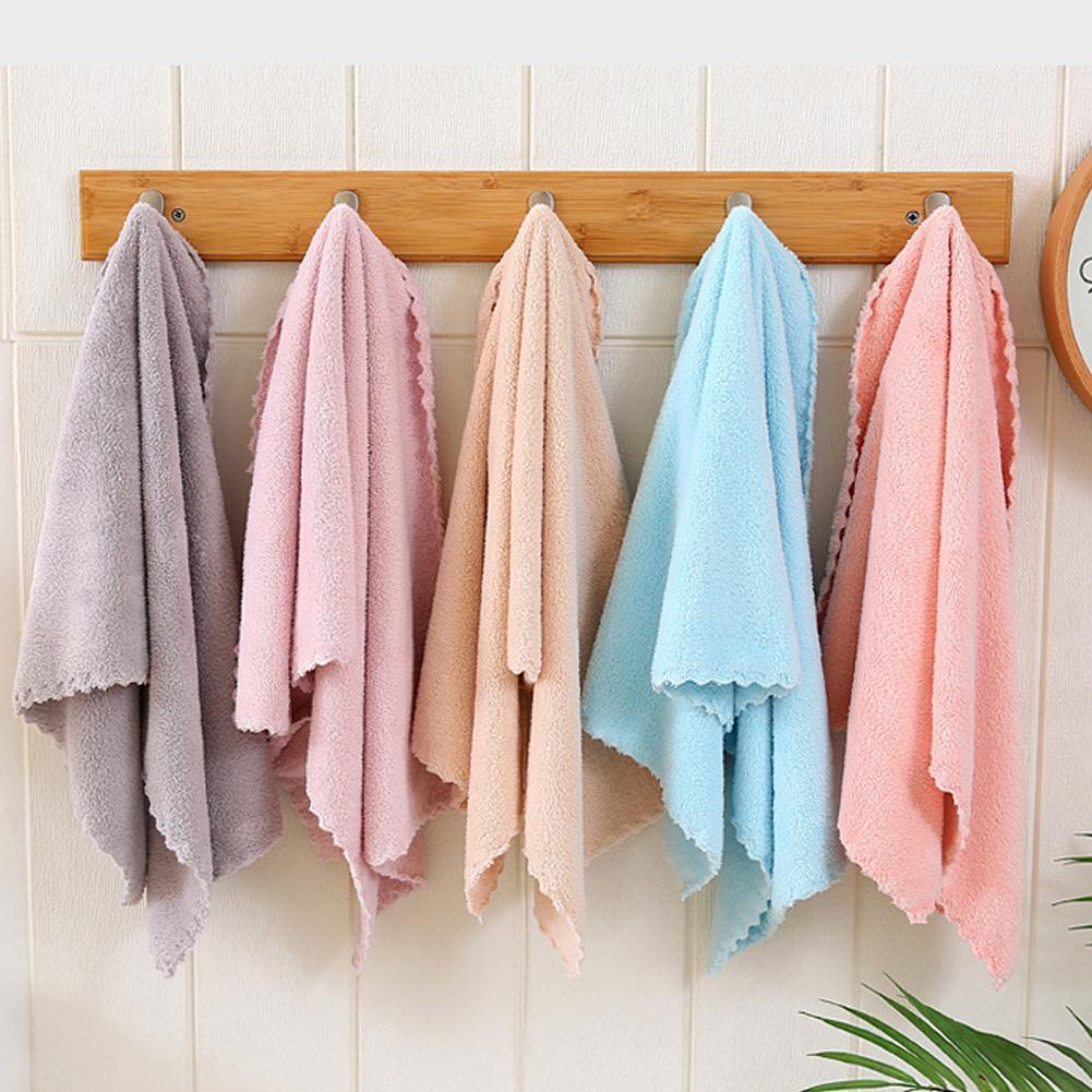 1PC Coral Fleece Lightweight Towel Color Water Absorbent Face Towels Home Velvet Textile For Spa Clean Bath Bathing Towel