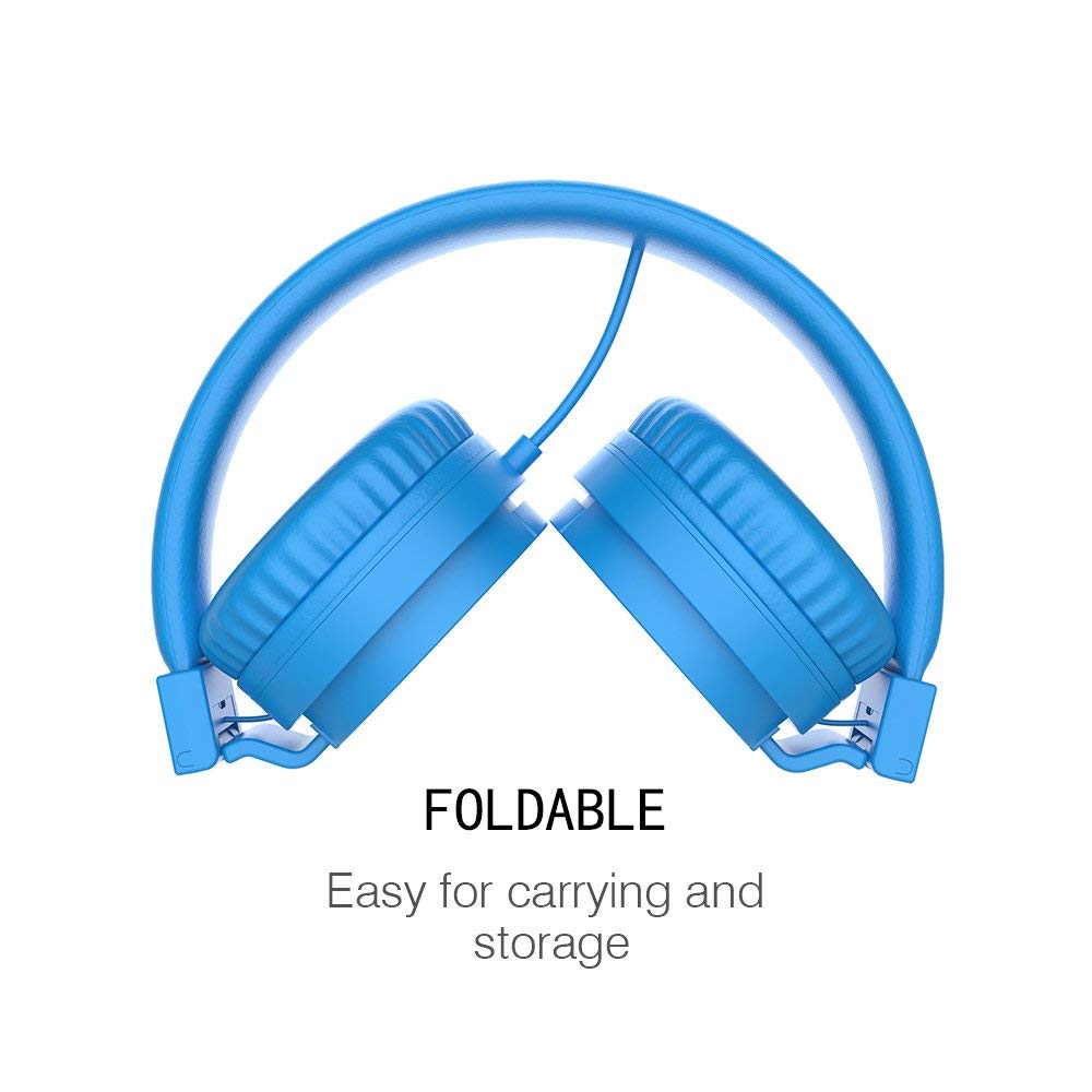 Cute Headband Stereo Headphones Microphone Portable Wired Headset for Kids Girls Mobile Phone iPhone Samsung Pink