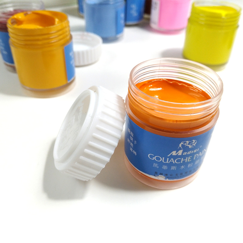Degummed gouache maalisarja 24 väriä guassi setti maalaus tarkastus guassi maali pigmentti