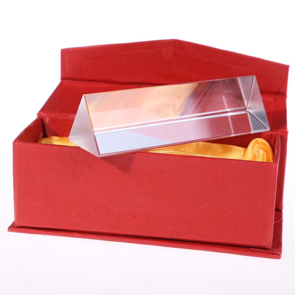 Fysik prisme 40 x 40 x 180mm trekantede optiske prismer glas undervisning brudt lys spektrum regnbue børn studerende